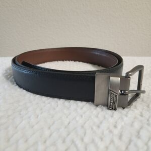 Dickies Men’s Nickel Buckle Leather Reversible Black/Brown Belt